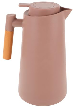 Gatuida Caraffa Termica 1l con Interno in Vetro, Bottiglia D’acqua Isolata Sottovuoto con Manico e Coperchio, Brocca Portatile per Bevande Calde e Fredde Uso Domestico