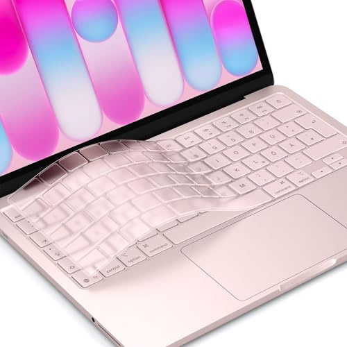 GPXIIZ Tangentbordsskydd Kompatibelt för MacBook Neo (256 GB), EU-layout | 2026, Transparent Rosa, Ultratunt TPU Skyddshud Keyboard Cover för Mac Neo 13 A18 Pro A3404, Heltäckande Design