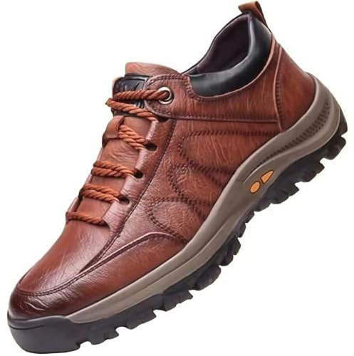 AAFGVC Zapatos Ortopédide - Zapatos Ortopédicos Hombre para Caminar con Suela Ligera Parte Superior Flexible y Acabado Casual (marrón,43 UE)