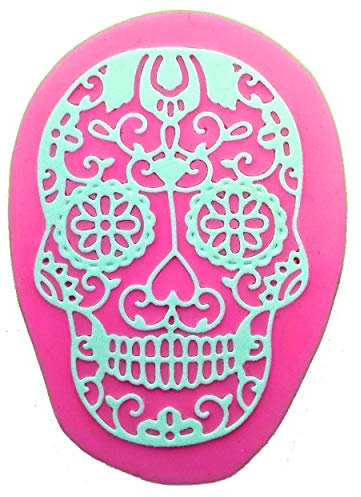 Intricate Filigree Mexican Sugar Skull Lace Silicone Mould Mold for Cake Decorating Cake Cupcake Toppers Icing Sugarcraft Tool by Fairie Blessings