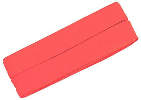 Unifarbenes Schrägband, Jersey, vorgefalzt, 20 mm breit - 2 Packungen á 3 Meter, Neon Koralle
