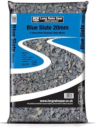 Suregreen Blue Slate Chippings | 20mm | 20kg | Aggregates, Garden Pebbles, Garden Chippings, Driveway Stones/Sealer