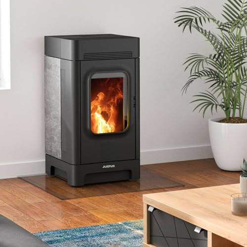 Justus 7963 23 Canis Pelletofen Stahl Schwarz/Speckstein/A+