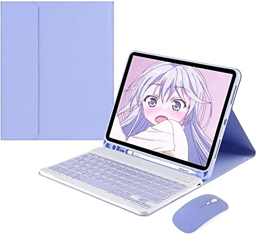 ZKAIAI iPad Mini 6 (sexta generación) Funda para Teclado con ratón, iPad Mini 2021 Teclado Bluetooth inalámbrico Desmontable Portalápices Funda Inteligente de Cuero Delgado (8,3 Pulgadas, Morado)