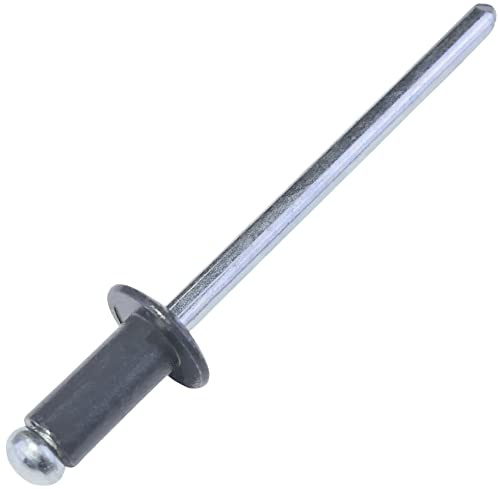 AERZETIX - C57135 - Set di 50 rivetti ciechi Ø4x8mm colore grigio grafite RAL 7024 - in acciaio/alluminio - rivetto pop a rottura stelo