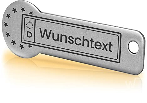 Einkaufswagenlöser Kennzeichen Schlüsselanhänger Personalisiert inkl. Schlüsselfundservice/Schlüsselanhänger Nummernschild selbst gestalten/Autoschlüsselanhänger mit eigener Gravur