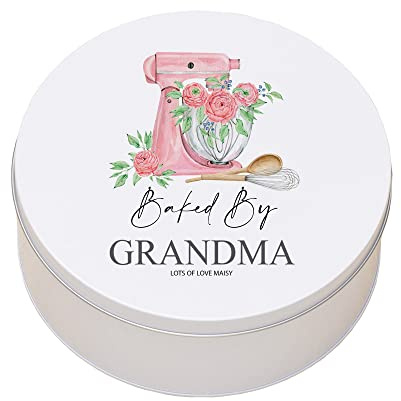 ukgiftstoreonline Personalised Grandma Cake Tin Baking Cookie Storage Gift