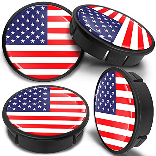 SkinoEu 4 x 60 mm universella aluminiumfälgar navkapslar/fälgkåpor navkapslar, USA-flagga, fana CXZ 12