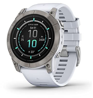 Garmin epix Pro (Gen 2) Sapphire Edition, 51mm, High Performance Smartwatch, Advanced Training Technology, Built-in Flashlight, Whitestone