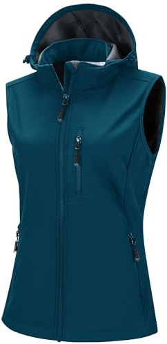 33,000ft Veste softshell légère avec capuche sans manches imperméable coupe-vent veste polaire doublée avec poches zippées