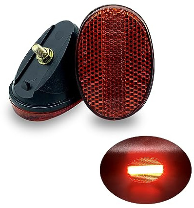 MGMSINYO Rear Fender Reflector Bicycle Accessory Bike Part Oval Mugguard Safety Warning Night Riding One Screw Red 1pcs
