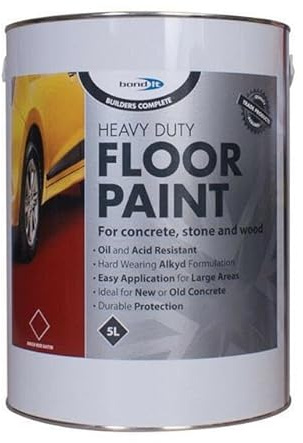 ARA CHOICE Bond It 5 Litre Builders Complete Heavy Duty Floor Paint Brick Red Grey Satin (Brick Red (Satin))
