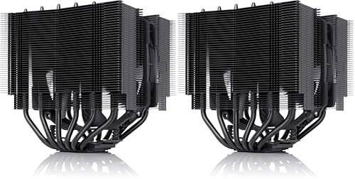 Noctua NH-D15S chromax.black, Dissipatore di Calore a Doppia Torre per CPU con NF-A15 PWM 140 mm Ventole (Nero) (Confezione da 2)