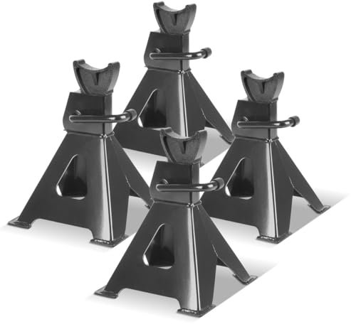 STAHLWERK Unterstellbock mit 3 t Tragkraft (JS-3 ST) – 4er Set, 275-415 mm höhenverstellbarer Kfz-Abstellbock, Wagenheber, Abstellstütze, Stützbock für PKW, LKW, Caravan, Wohnwagen, Landwirtschaft