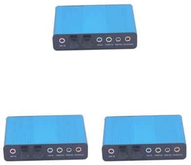 3 set of USB External Sound Card 5.1 Surround Sound Optical Audio Sound Card, Blue