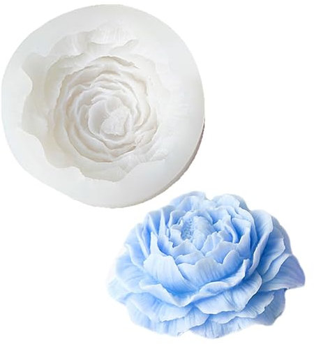 Molde para Velas de Flor Grande, Moldes de Silicona con Forma de Peonía, Molde de Vela de Bricolaje Hecha a Mano para Hacer Vela de Aromaterapia Jabón Pastel Fondant Decoración del Hogar Regalo