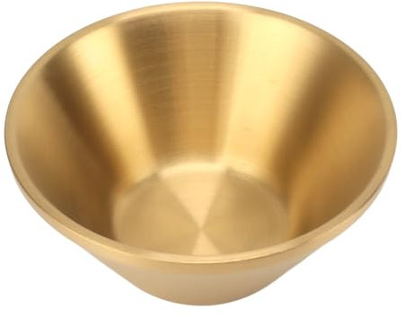 Niiyen Ensaladeras De Acero Inoxidable 304, Ensaladeras De Metal, Cuenco Dorado Decorativo, Cuencos para Aperitivos De Acero Inoxidable, Cuenco Redondo De Metal para Cocina(15cm-Oro)