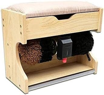 Shoe Polisher Machine, Shoe Polish Machine, Automatic Sensor Electric Shoes Polish and Shine Machine Electric Shoe Brush w with Storage Box Wooden (4 Colors are Optional) Electric Shoe Polisher(D)