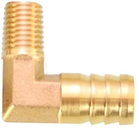 Water Connection,1Pcs 90 Elbow Brass Male Thread Fitting, 1/8 1/4 3/8 1/2 3/4 X Barb Hose Tail End Connector, for Air Fuel Pipe Fitting Adapter/8Mm Barb/3/4(19mm Barb,1/8)