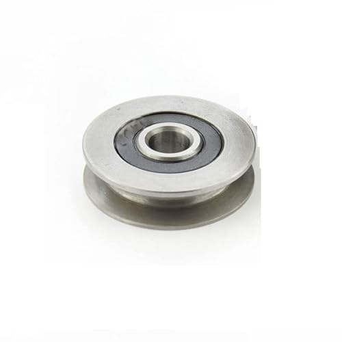 10/12 * 50 * 13 mm 6301RS Lager Stahllager, U-Nuten V Rundboden 5 cm Riemenscheibe, 6 mm Führungsrad, Drahtseil-Heberad(12x50x13mm)