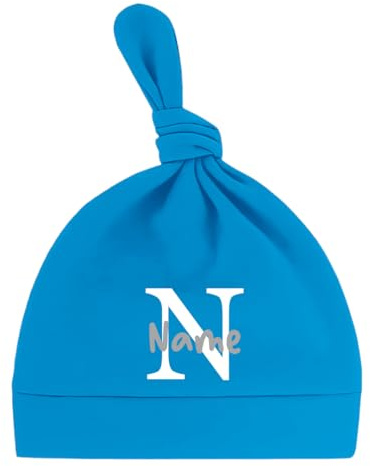 Ahoiikids Personalisierte Newborn Baby Mütze mit Namen - Weiche Baumwolle, Handmade, Neugeborenen Geschenk, Unisex Beanie für Jungen & Mädchen - Perfekt für Baby Shower oder Geburt