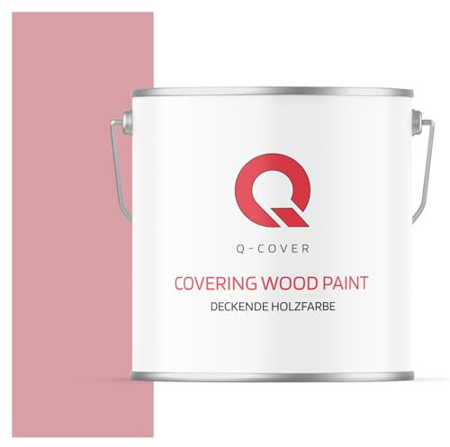 Q-COVER DECKENDE HOLZFARBE 5L HALBMATT Hellrosa RAL 3015 RAL DECKFARBE HOLZLACK DECKLACK WETTERSCHUTZFARBE ALLE HOLZARTE OSB-PLATTEN INNEN AUßEN ca. 80-150 ml / m2
