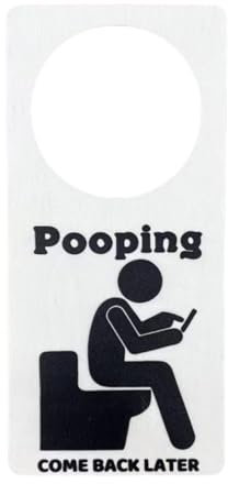 MagiDeal Badezimmer Besetzt Schild für Tür, Türhänger, Knallschild, Geschenk, Humorvoller Holz Toiletten Türhänger für Toilette, Bar, Hotel, Weiß