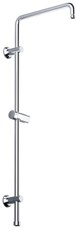 JOHO Asta doccia in acciaio inox con supporto per doccia a mano e fissaggio a parete variabile, asta da parete per doccia a pioggia, asta doccia con lunghezza fissa 92 cm, cromata