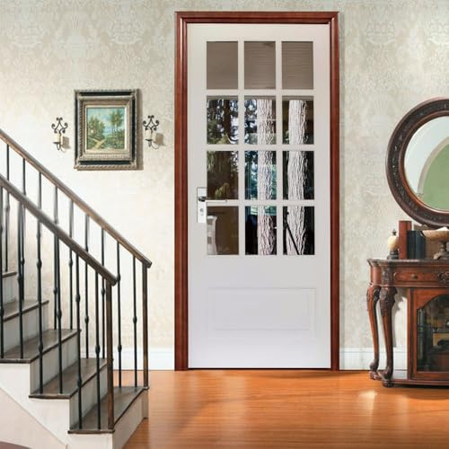PVC Wasserdicht Türposter Türfolie 90x200 cm WeißE GlastüR Selbstklebend Türaufkleber Weiß Türdekoration TürTapete Für Schlafzimmer Wohnzimmer Badezimmer