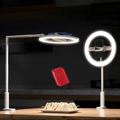NEEWER Entry Level Version 10 7W LED Selfie Ring Light with Desk Clamp Stand Phone Holder for iPhone, Laptop Video Conference Streaming Recording Makeup Lighting, 3 Tones 3000mAh Rechargeable, N16