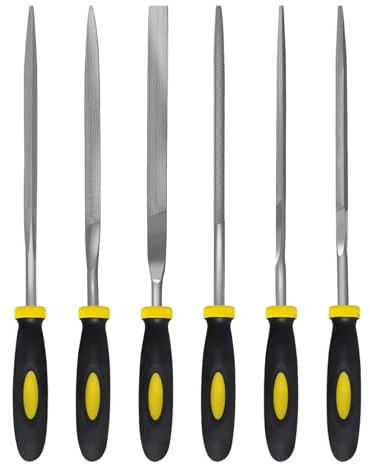 6 Pcs Metal File Set, Professional Metal Files for Steel, Mini Files Tools Needle File Set, Needle F-iles with Handle F-ILE Tool for Wood DIY Project