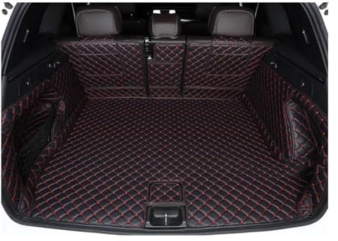 Für Mercedes Für Benz GLC 260/300 2020 Kofferraummatte Komplett Umschließend Gepäckraumauskleidung Gepäckraumabdeckung Kofferraum Schutzmatte(Black with Red)