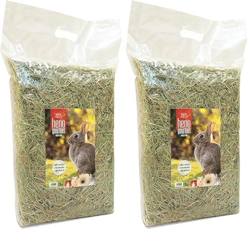 Heno Gourmet, 500 g, 100% Natural, Rico en Fibra, Ideal para Conejos, Cobayas y Hurones, Apoya la Digestión y Salud Dental (Paquete de 2)