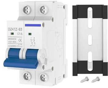 Interruttore Automatico DC In Miniatura 2 Poli 10A 16A 20A 25A 32A 40A 50A 63A 500V Interruttore Magnetico Termico Con Montaggio Su Guida Din(20A)