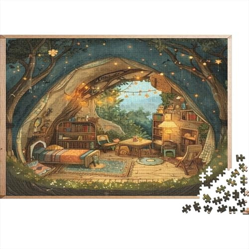 Cozy Treehouse 1000pcs Jigsaw Puzzles for Adults 14+, Thick Cardboard, Treehouse, Stress Relief Relaxation, Educational Entertainment, Idea for Home 52x38cm/1000pcs