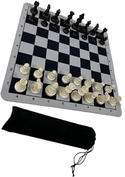 QLECXZI Scacchiera pieghevole, set di scacchi per adulti, amanti della strategia, sviluppano le capacità motorie mentre godono il tempo in famiglia, gioco da viaggio all'aperto