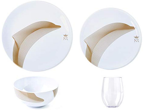 Vajilla de melamina 24 piezas Delfino