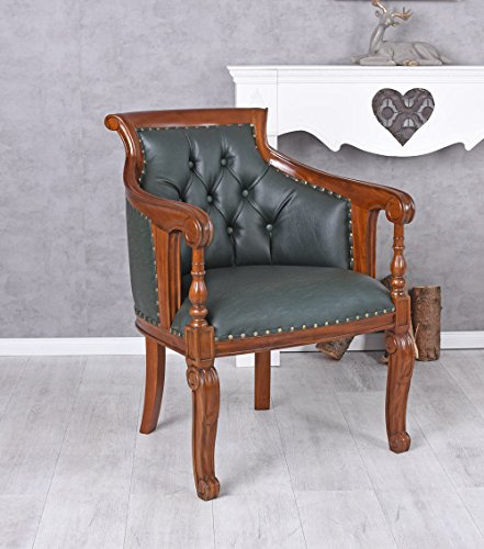 Unbekannt Chesterfield - Poltrona da Ufficio in Pelle, Colore Verde