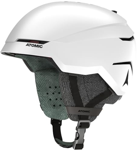 ATOMIC SAVOR skidhjälm i vitt storlek L – unisex för vuxna – 360° fit system – överlägset kollisionsskydd – Aircon ventilationssystem – huvudomkrets 59–63 cm