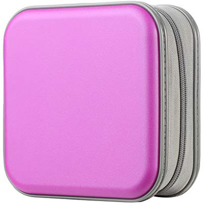 alavisxf xx CD Tasche, 48 DVD Tasche Hartplastik CD Taschen Aufbewahrung Schutzhülle DVD Lagerung CD Tasche für Kinder Auto (Lila48, 48 Kapazität)