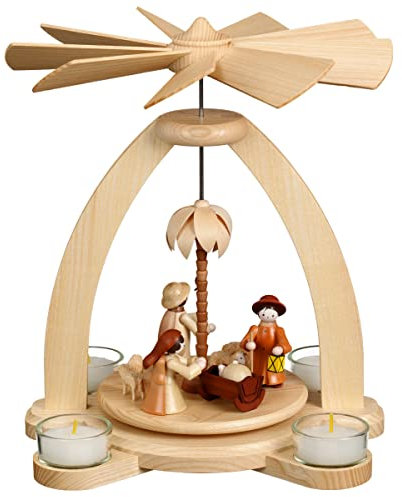 Volkskunstwerkstatt Unger Tischpyramide Teelichtpyramide Heilige Familie - Echt Erzgebirge®