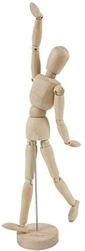 KAIAIWLUO Gliederpuppe,8 Zoll Holz Mannequin Modellpuppe mit Menschlichem Körper zum Zeichnen mit Ständer Kunst-Mannequin Flexibler Mannequin für Desktop-Dekoration Kunstwerke