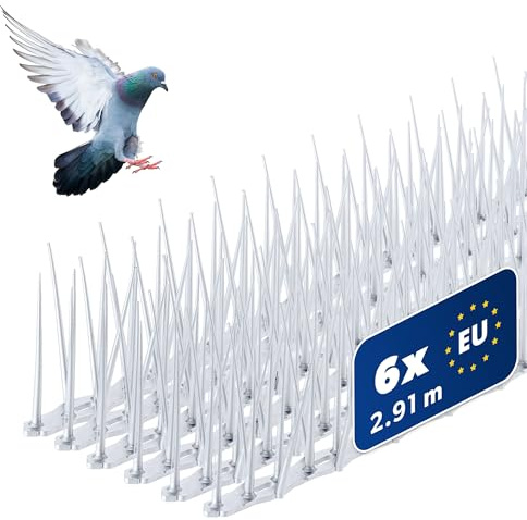 KADAX Lot de 6 Répulsif pour Oiseaux en Plastique, Pics Anti-Pigeons, Protection Contre Les Oiseaux pour Balcon, fenêtre, Toit, Jardin, répulsif pour Oiseaux pour éloigner Les Oiseaux, Protection