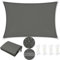 WOLTU Toldo Vela de Sombra Impermeable, Toldo Rectangular 2x3 m de Poliéster 200 g/m², a Prueba de Viento y Protección Rayos UV, para Exxterior como Jardin, Patio, Piscina, Gris Oscuro