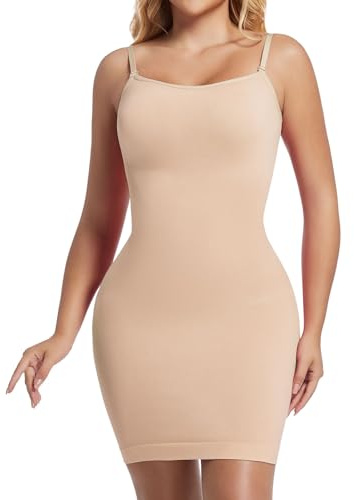 Joyshaper Women Shaping Full Slips Shapewear Under Dress Tummy Control Slimming Slips Body Shaper Cami Slip Beige,S