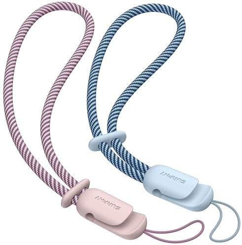 SURPHY 2 Stück Handykette Kurz Universal, Handschlaufe Handy Verstellbares | Handyband Schlüsselband Handyanhänger für Kopfhörer Handyhülle USB-Stick Kamera Schlüsselanhänger