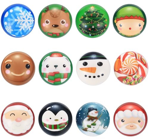 12 Palline Antistress per Adulti e Natale - Regalini per Alleviare l'Ansia e la Rabbia