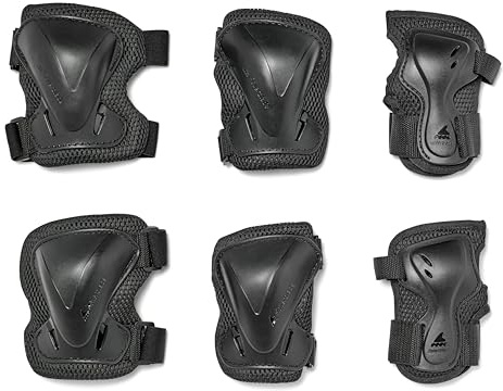 Rollerblade EVO PRO Gear JUNIOR 3 Pack, Inline-Skate Schonerset für Kinder - Inliner Protektoren für Ellbogen, Knie und Hand, Jungen und Mädchen, Unisex, Schwarz, XS