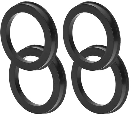 TUCKBOLD Zentrierringe für Auto-Radnaben, langlebige Räder, Mittelwelle, stoßdämpfende Hubrings schwarz, 4 Stück, Außendurchmesser 76,1 mm auf ID 57,1 mm, Polycarbonat