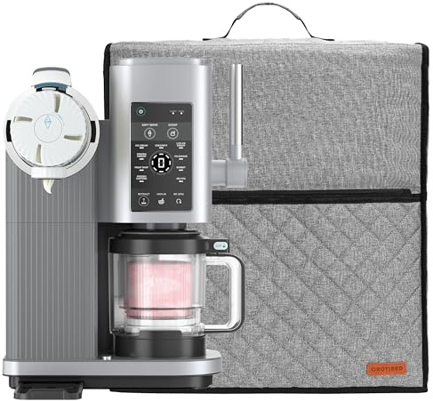 CROTIRAD Soft Serve Ice Cream Machine Dust Cover Compatible with Ninja Swirl, Easy Foldable Hanging Dust Cover for Ninja Swirl NC701, Quilted Gray